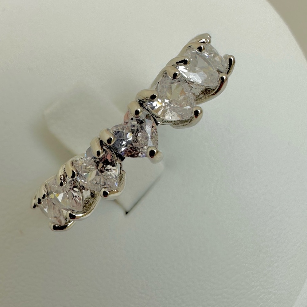 HEART ❤️ SHAPED Diamond Eternity Band - Picture 9 of 9
